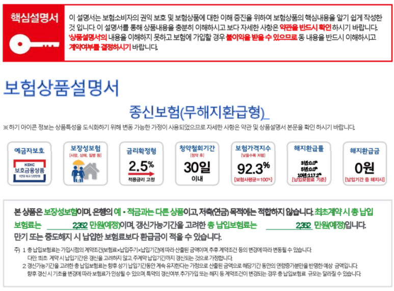 무해지환급형보험